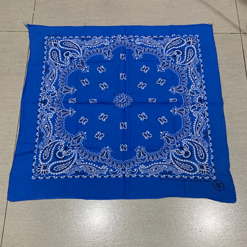 Bandana Blue Paisley Made in USA Vintage