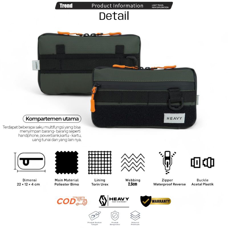 Tas Slempang Kecil Multi Fungsi Pouch Bag Traveling | Tas Dompet Heavy Handbag Clucth