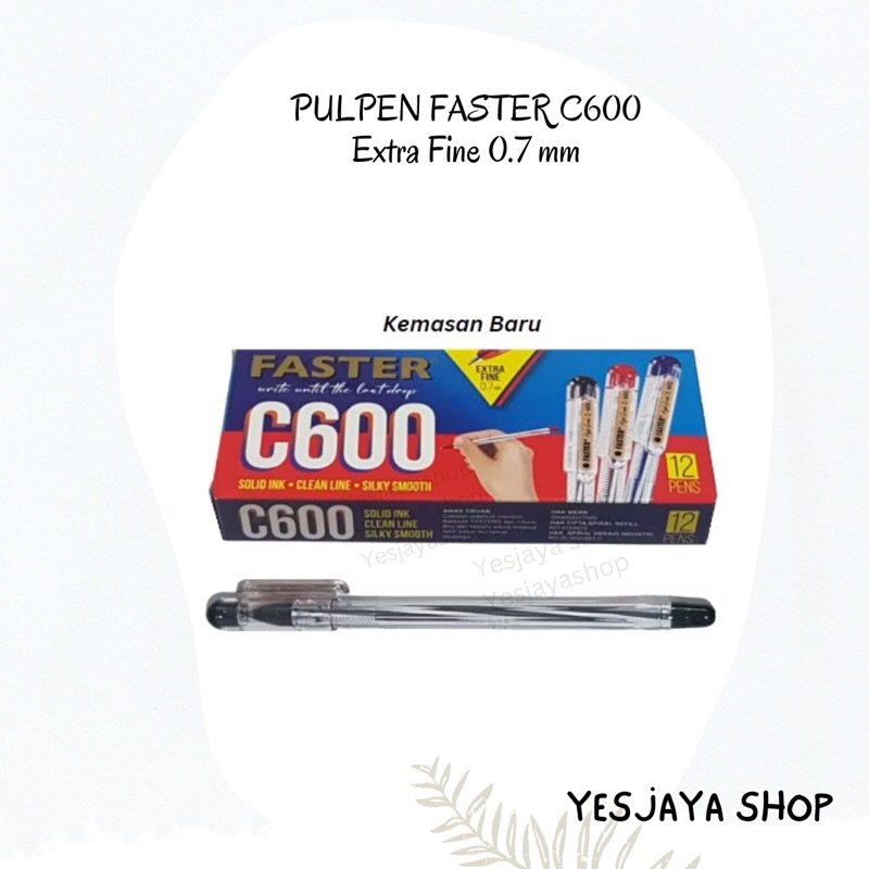 

{12 pcs} Pen Faster C600 / Pulpen Faster C600 / Bolpoin Pena Hitam 0.7mm / Pen Faster 0.7 mm