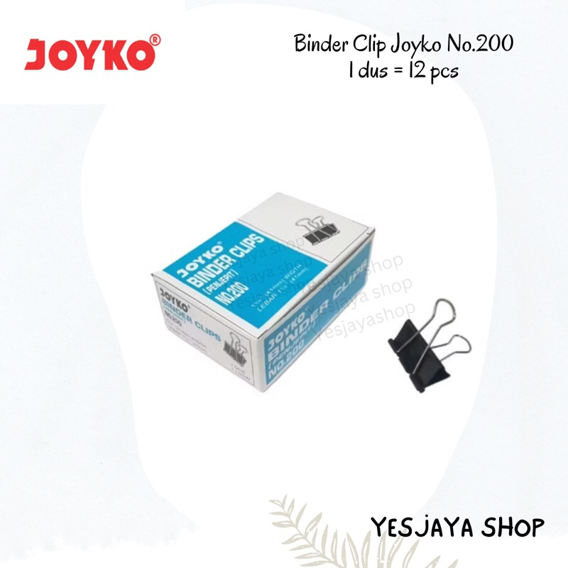 

{1 dus=12 pcs} Binder Clip Joyko 200 / Binder Klip Joyko No 200 (41 mm)
