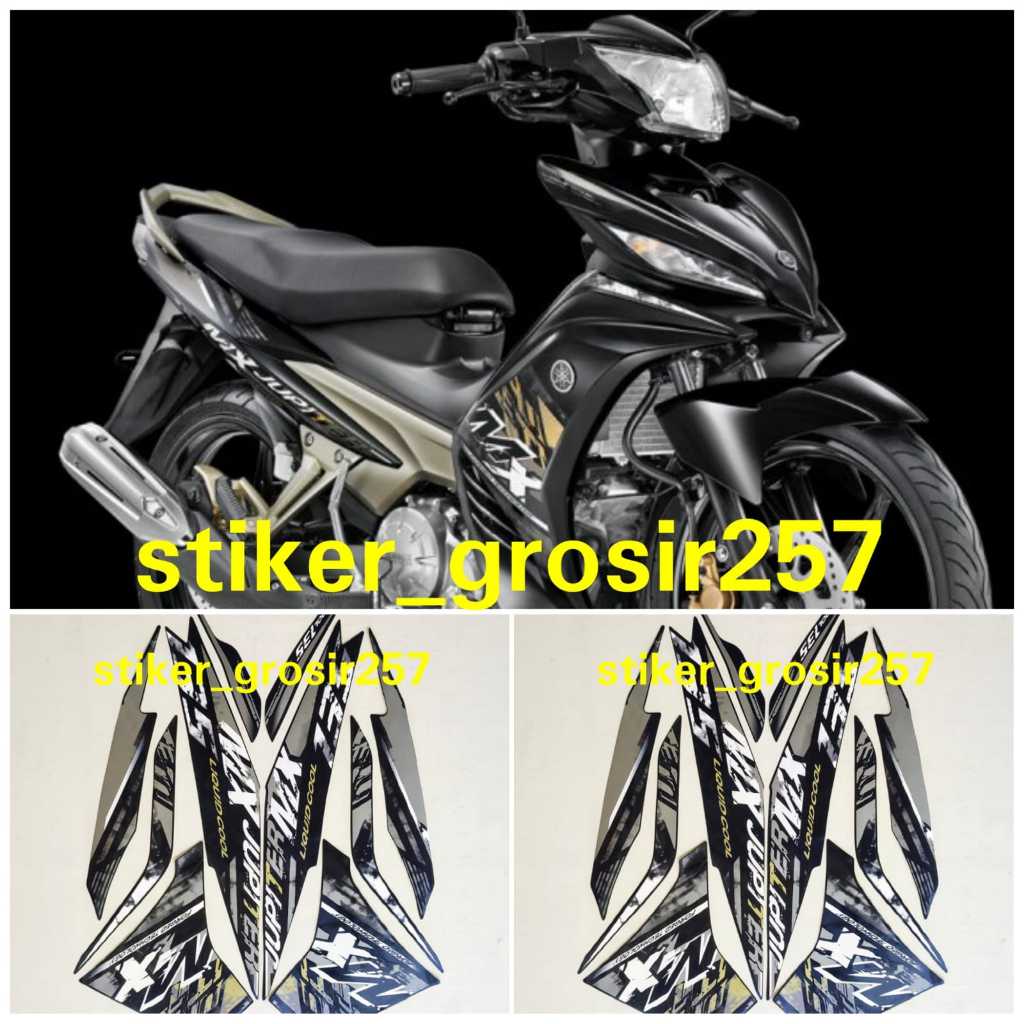 STIKER STRIPING LIS BODY MOTOR JUPITER MX 135 2014 MX NEW WARNA HITAM