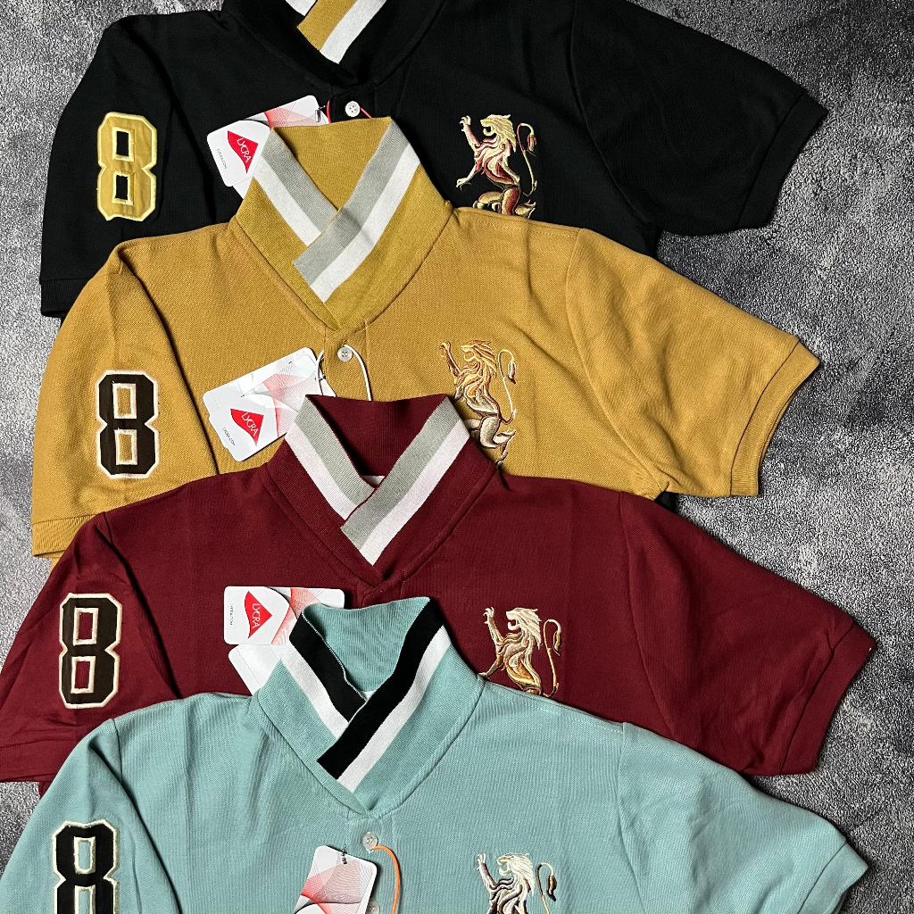 [COD] Tshirt Polo Giordano 3D Lion Mens Kerah Rajut/Kaos Polo Giordano Pria Wanita Model Slim M-L-XL