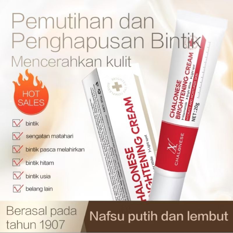 CHALONESE BRIGHTENING CREAM WHITENING AND FRECKLE REMOVAL WAJAH PENGHILANG FLEK HITAM