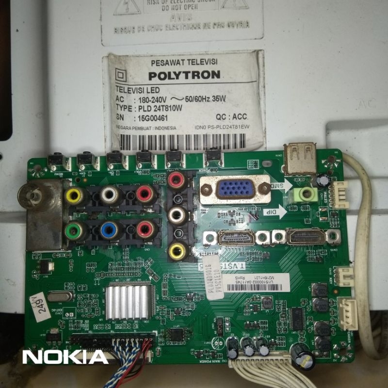 Arifin audio - Mb Mainboard MESIN TV LED POLYTRON Type PLD24T810W - PLD 24T810W