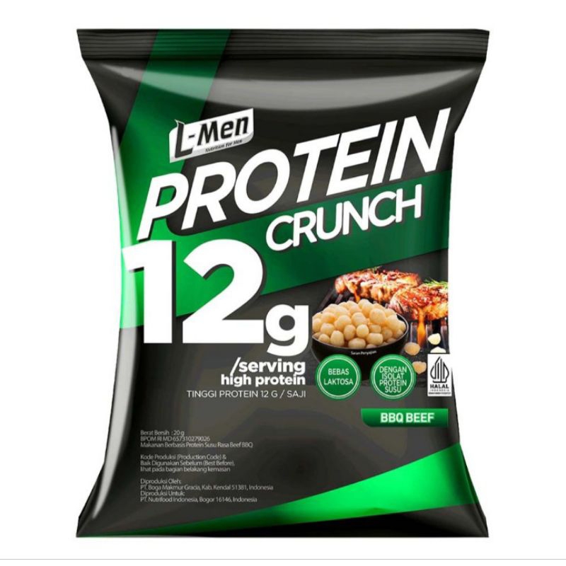 

L-Men Protein Crunch Rasa Daging Barbekiu 20 g