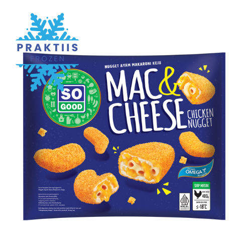 

SO GOOD CHICKEN NUGGET MAC & CHEESE 400GR / NUGGET MAKRONI KEJU