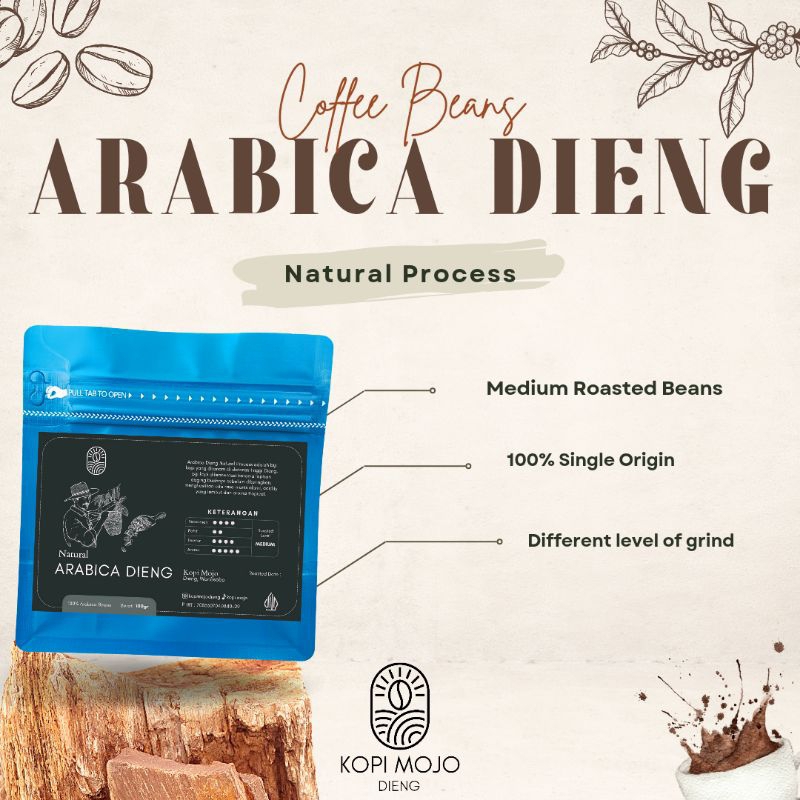 

Arabica Dieng Natural Process - Medium Roasted Beans - 100 gram