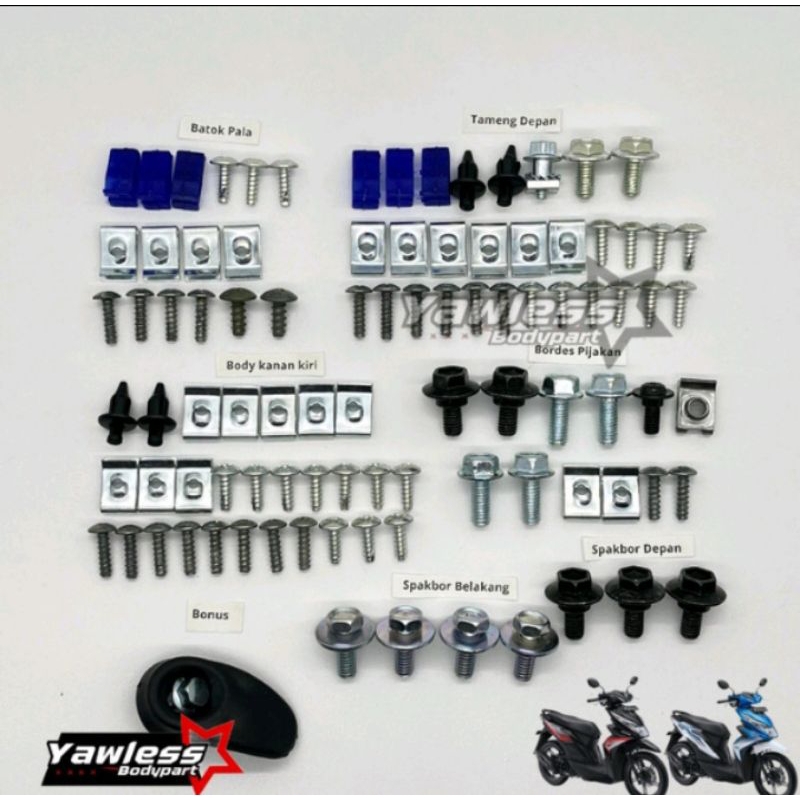 baut body beat esp - baut beat esp full set - baut full body Honda beat All New Esp 2016 - 2019