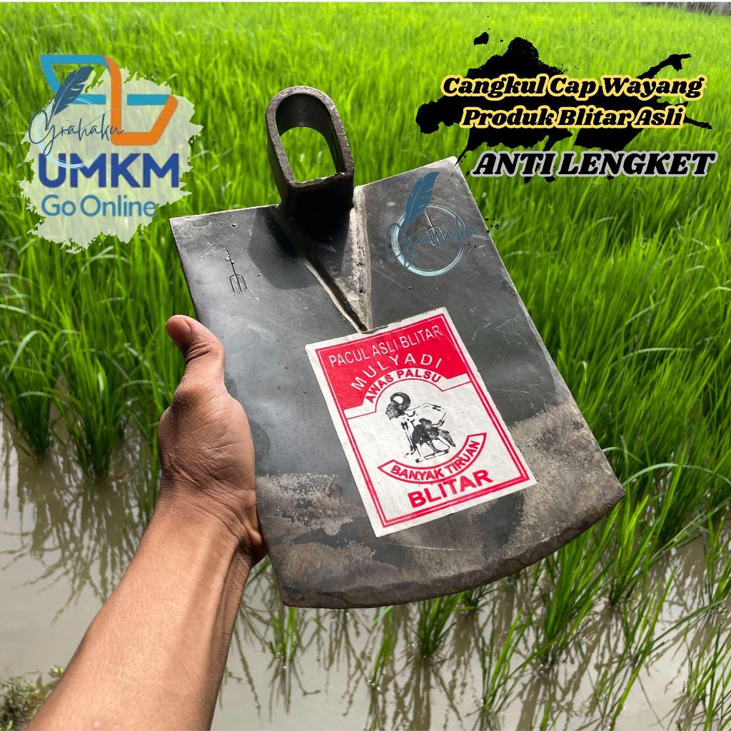 Cangkul Jawa Asli Blitar Baja Sepuh Anti Lengket Cap Garpu - Cangkul Baja Sepuhan Khas Belitar/Blita