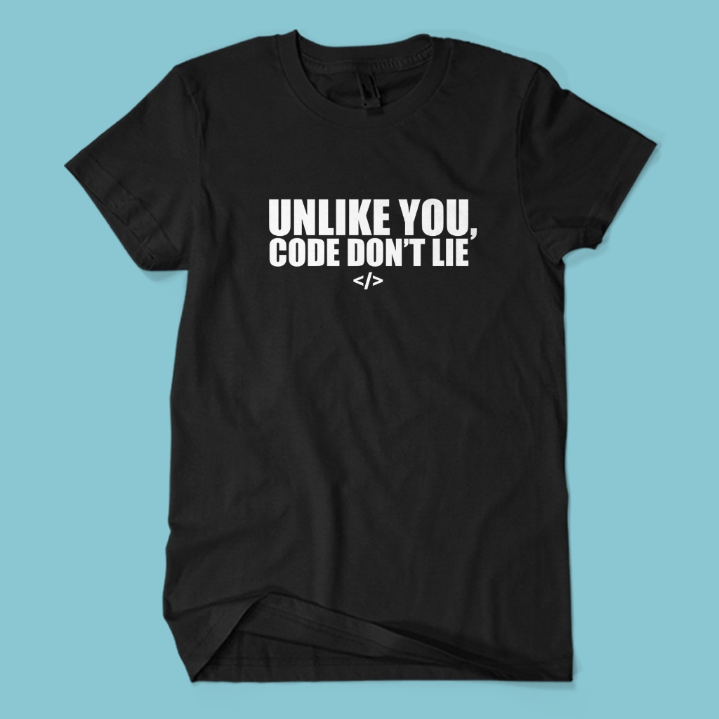 Kaos Distro Premium CODE DON'T LIE - Baju Programmer Programming Coding Unisex Dewasa
