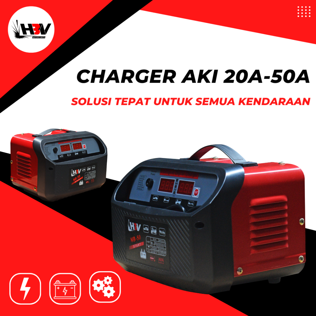 cas aki battery baterai charger HBV 12/24v automatic fast charging