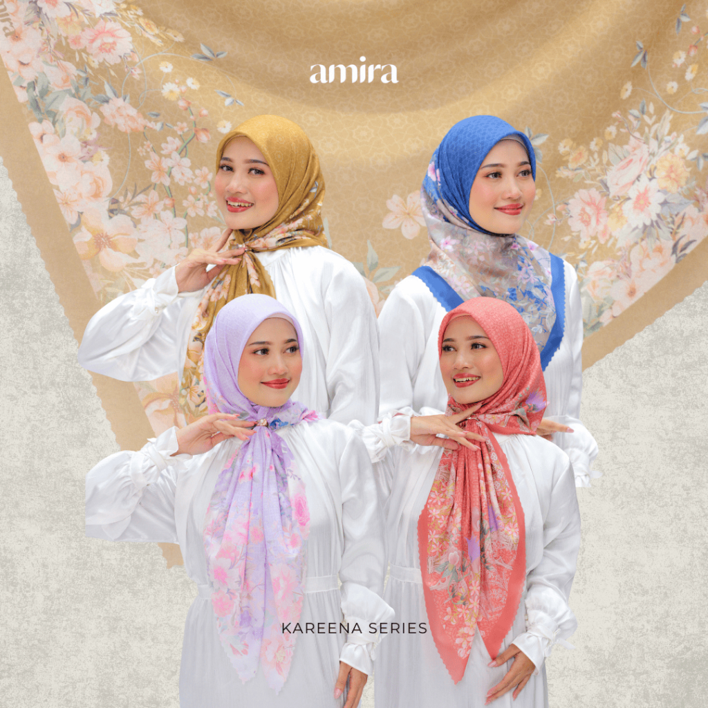 [FREE BOX] Amira - Kareena Voal Square (Hijab Segiempat Voal Motif Printing Lasercut Premium)