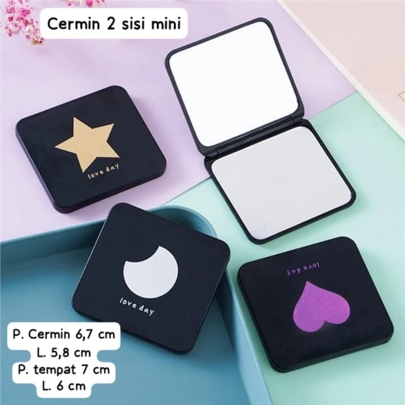 kaca cermin lipat 2 sisi