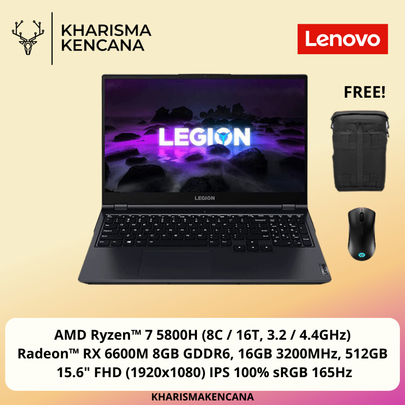 Lenovo Legion 5 15ACH6A 3PID AMD Ryzen 7-5800H 16GB 512GB SSD RX6600M 8GB 15.6″ Win 11 + OHS 2021
