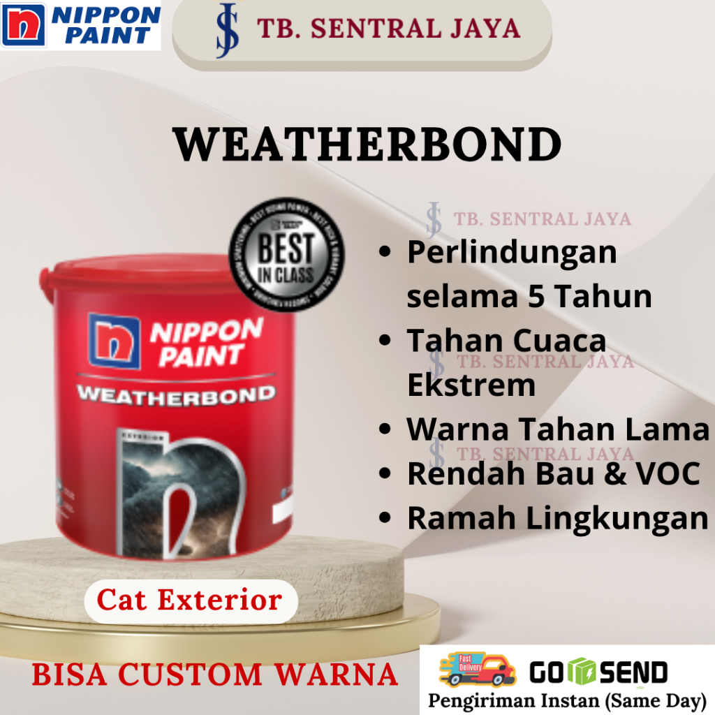 Weatherbond Nippon Paint 2,5L/Cat Tembok Nippon Paint Exterior/Cat Tembok Luar Weatherbond