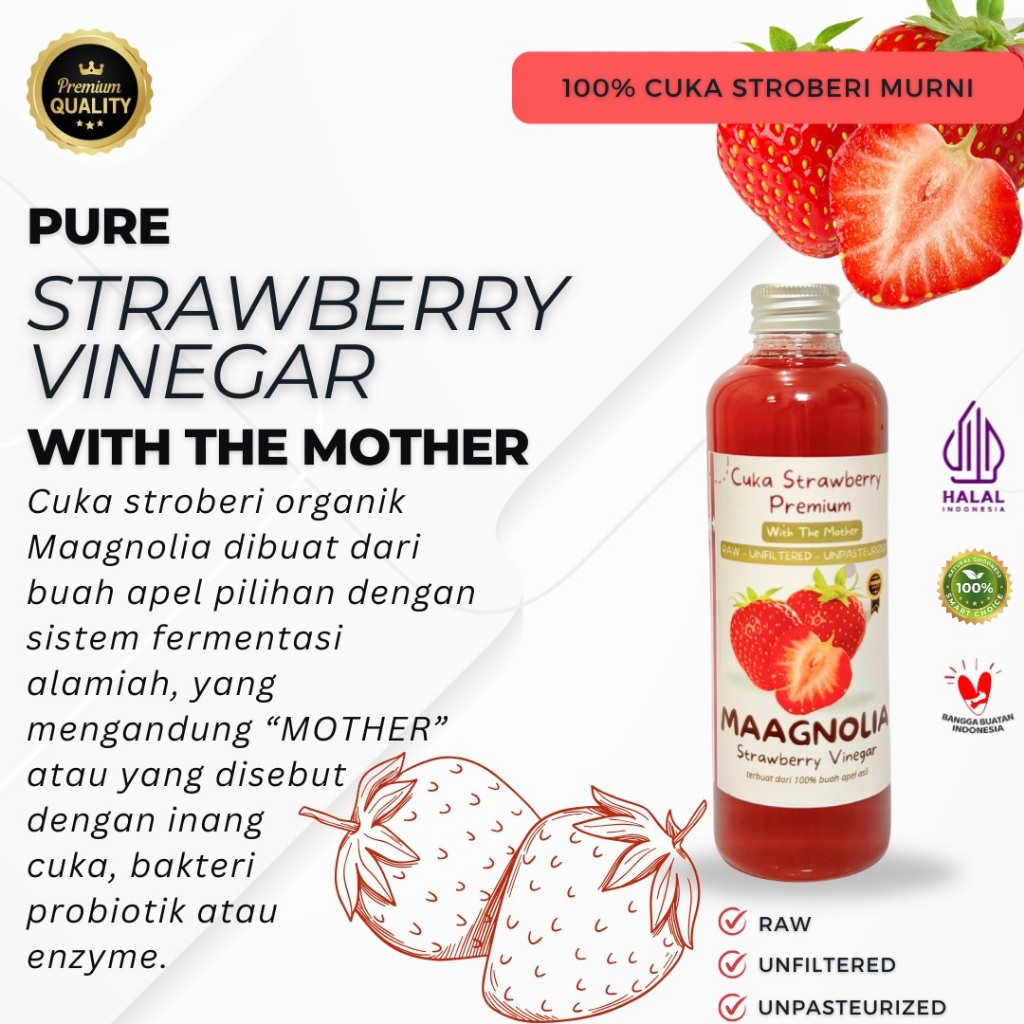 

cuka maagnolia stroberi / strawberry vinegar 250ml