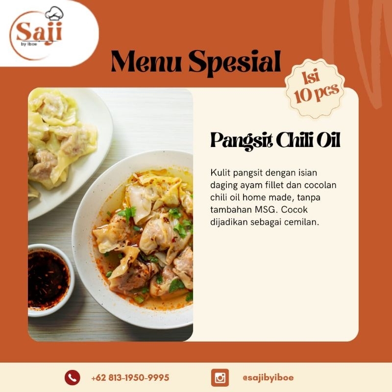 

PANGSIT CHILI OIL HOMEMADE NO MSG 10PCS