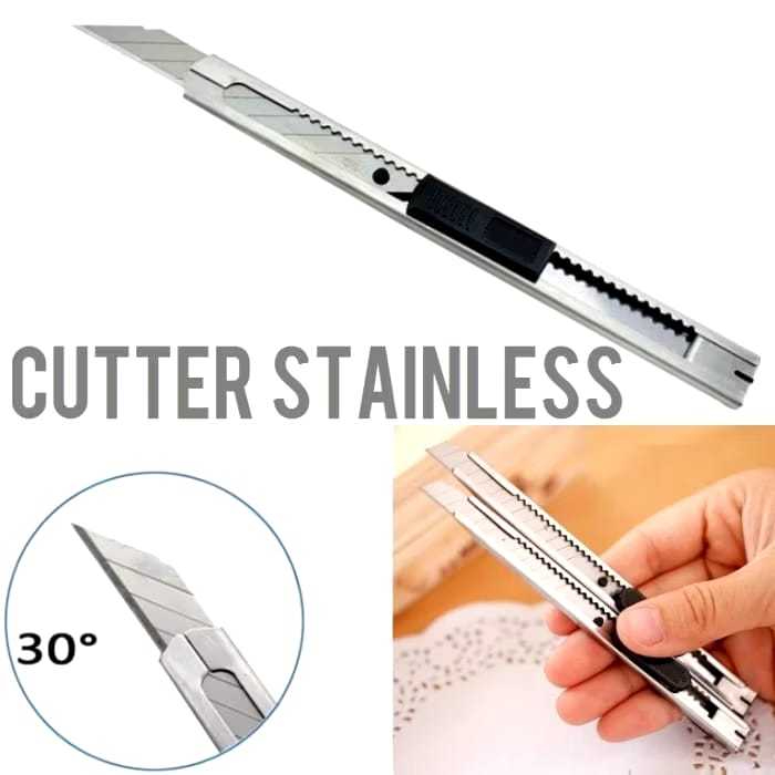 

AB99 Cutter Mini Stainless Pisau Cutter Mini Besi Pisau Mini Cutter Stainless Steel