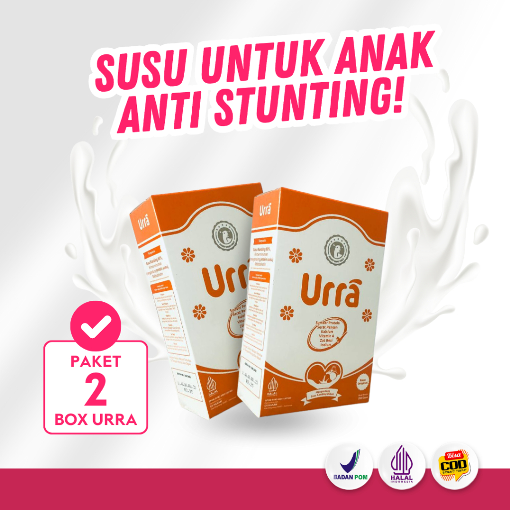 

Susu URRA - Paket 2 Box - Bantu Atasi Stunting dan GTM Anak - Penambah Gemuk & Vitamin Anak