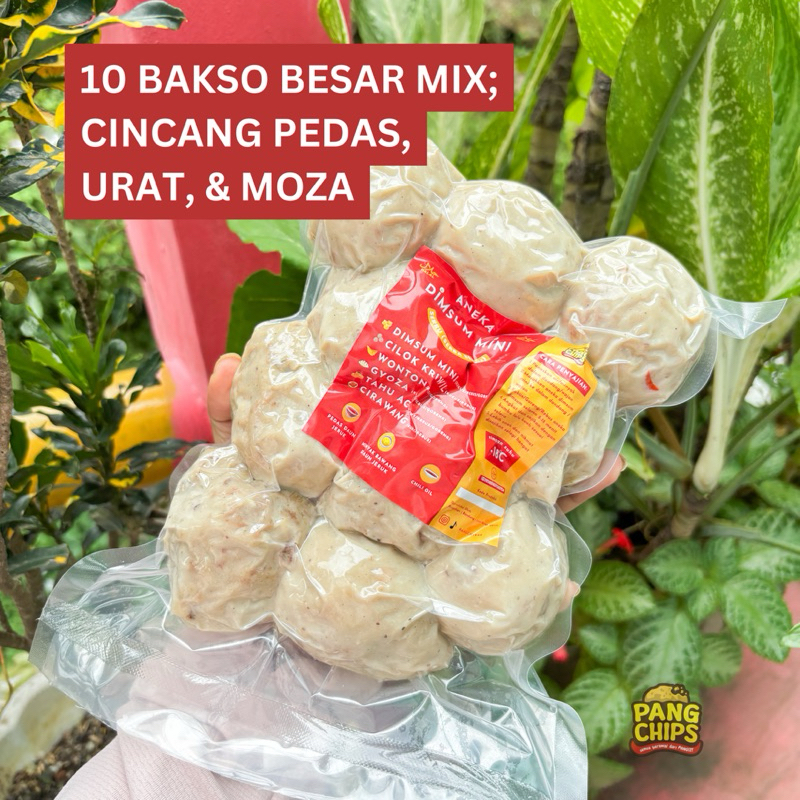 10 Bakso Jumbo Mix; Bakso Urat, Bakso Cincang Pedas, Bakso Mozarella