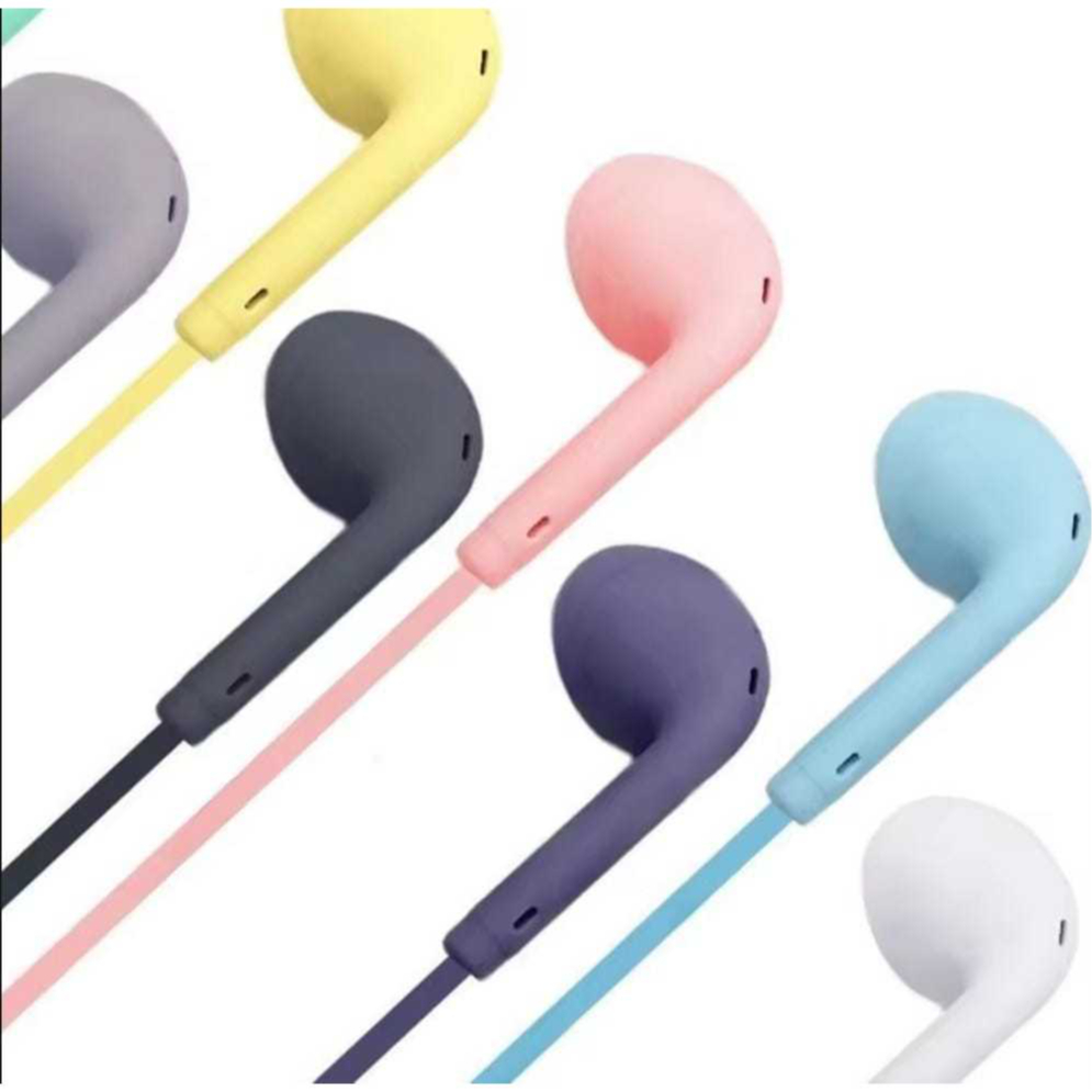 Earphone maccaron stereo bass fashion headset kabel android
