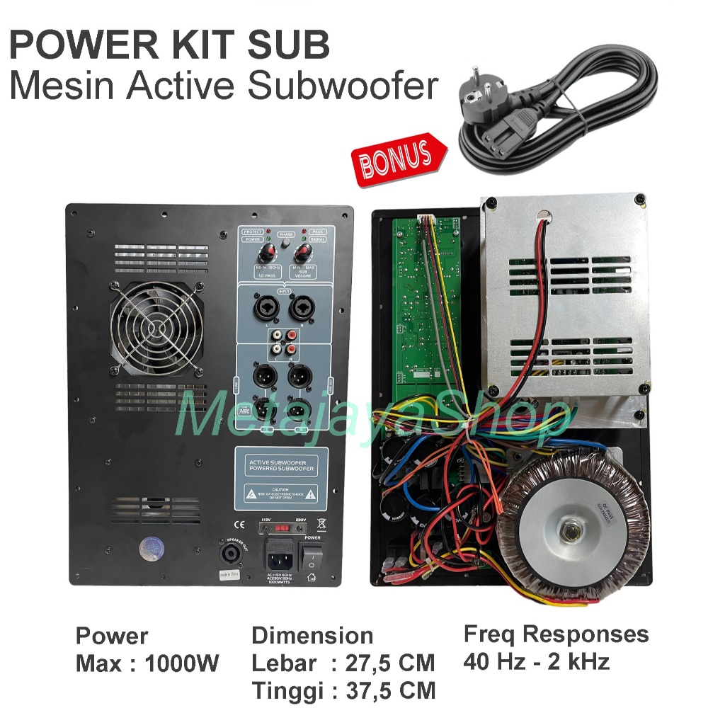 Power Kit Subwoofer  Mesin Subwoofer Active 18-2. Untuk Speaker Subwoofer 18 Inch Output Passive