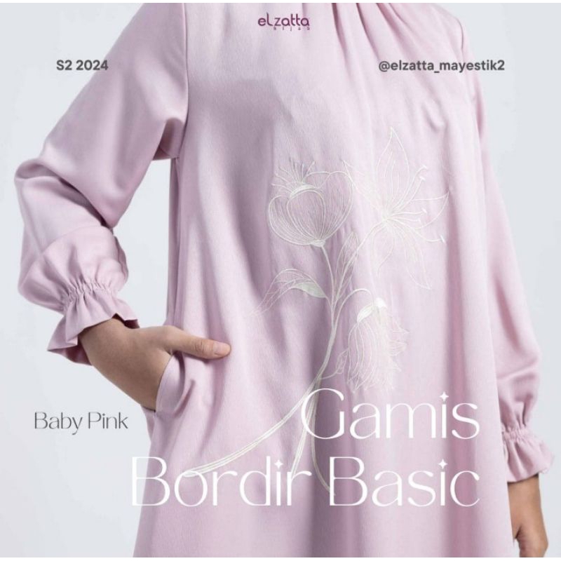 GAMIS BORDIR ELZATTA NYAMAN ADEM LEMBUT - GAMIS BASIC BORDIR