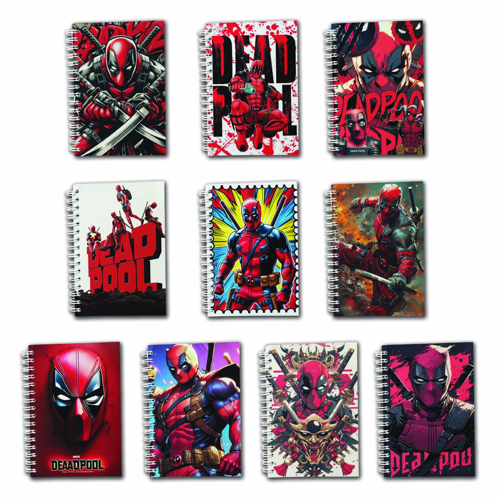 

Note Book Spiral Large (10 cm X 14 cm) Edisi Deadpool / Notebook A6 Custom / Seminar Kit Surabaya