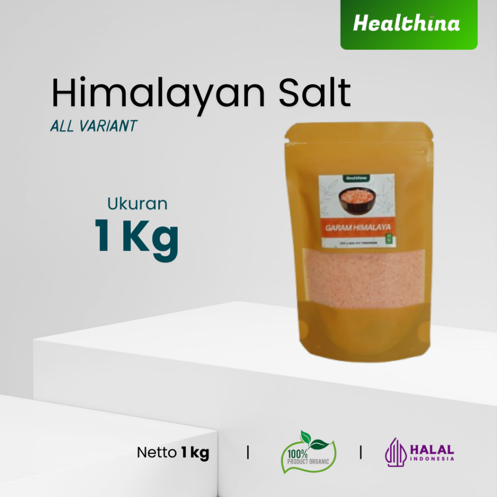 

Garam Himalaya Halus Healthina 1 Kg Organik Himalayan Pink Salt Garam Sehat Alami COD Makassar
