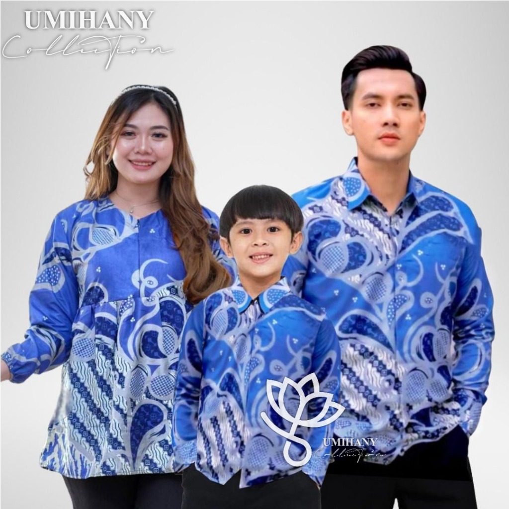 Baju Batik Couple Batik Tunik Couple Modern Set Pakaian Couple Kemeja Batik Ayah Ibu dan Anak Premiu