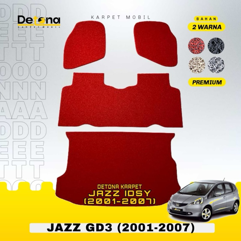 Karpet Mobil Mie PREMIUM HONDA JAZZ GD3 2001-2007 / Karpet Mobil Mie HONDA JAZZ GD3 2001-2007