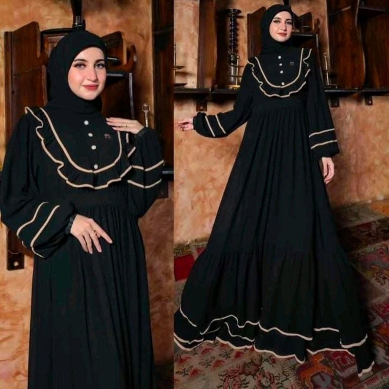 DRESS HITAM RENDA 05.185 SHELLA SAUKIA