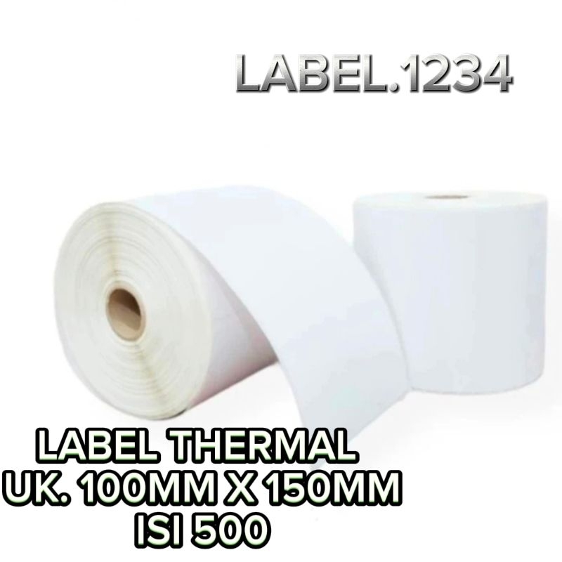 

||DISKON!!!Label sticker thermal ukuran 100mm x 150mm isi 500pcs ROLL