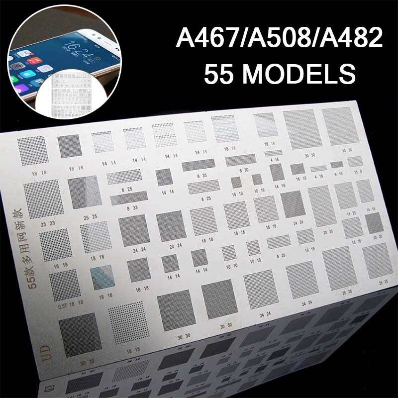 4pcs/Set Cetakan IC Hp Plat Bga Universal Cetakan IC Cpu Plat Ponsel Type Universal Cetakan