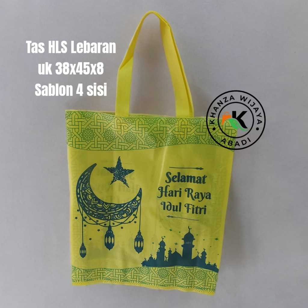 

Tas Idul fitri 38x45x8 / Tas Spunbond Lebaran 38x45x8 / Hampers lebaran / sablon 4 sisi / Harga satuan