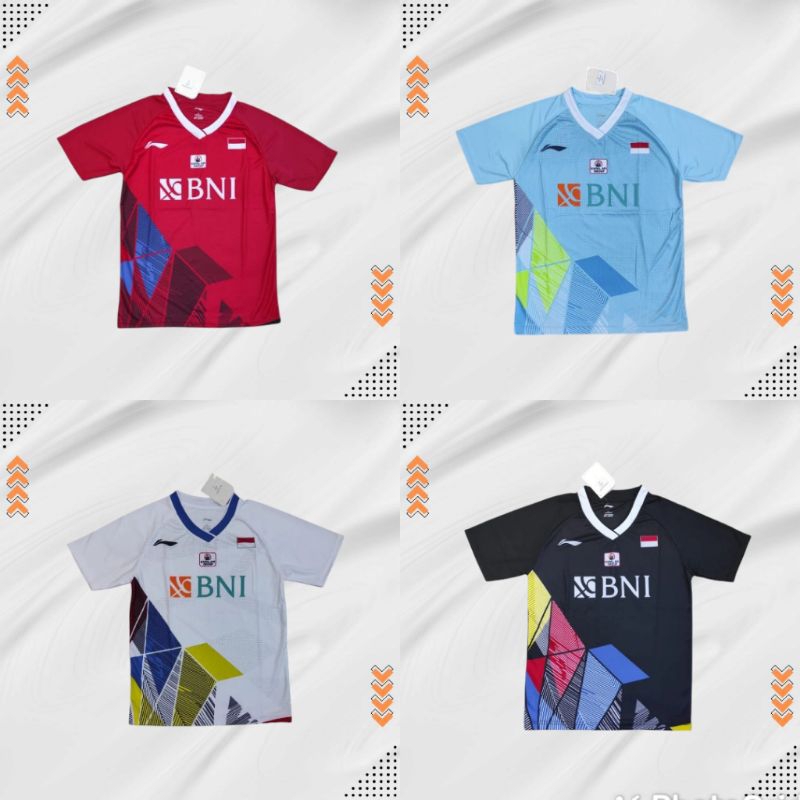 ATASAN BAJU BADMINTON jersey atasan bulu tangkis BNI JERSEY BADMINTON