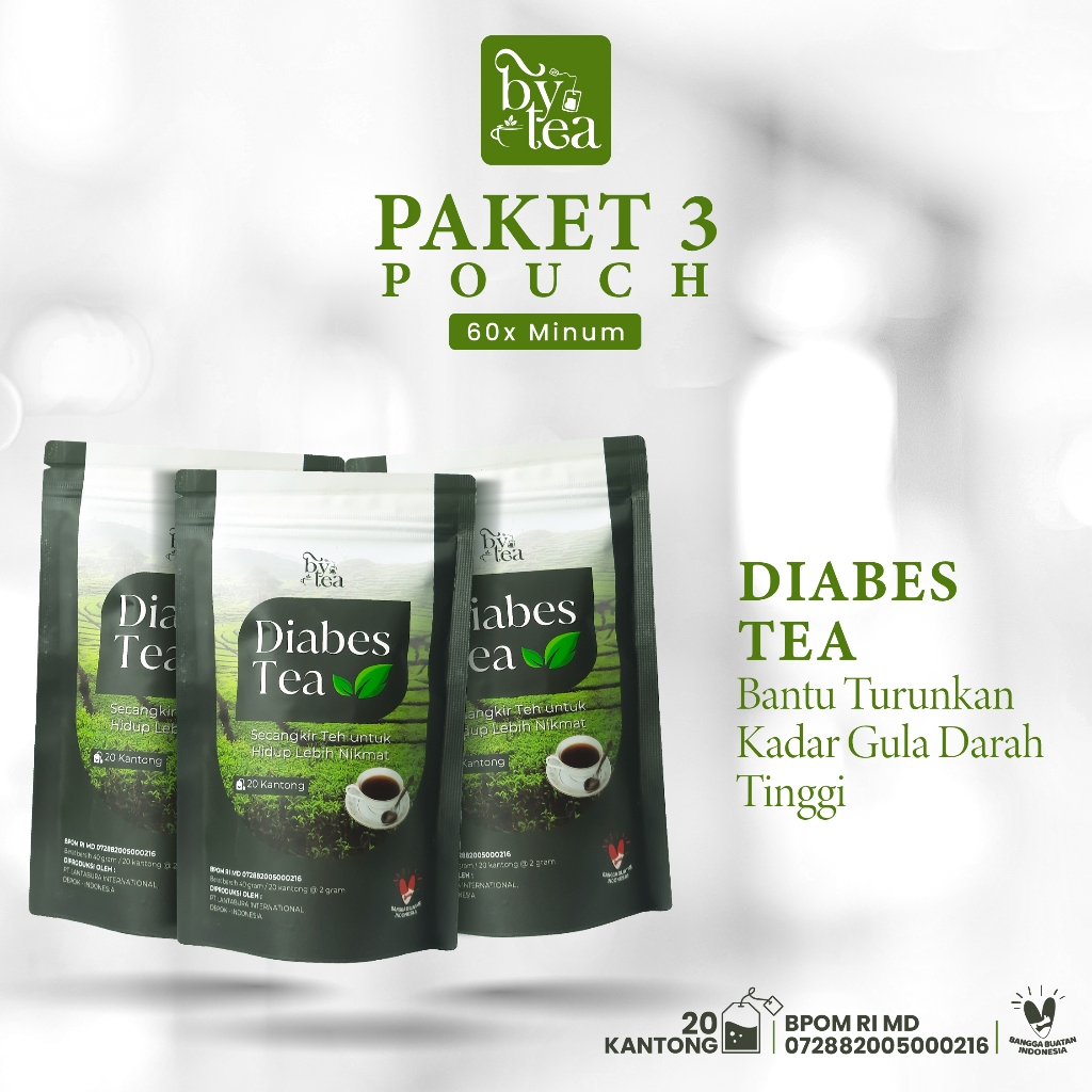 

Bytea - Diabes Tea 3 Pouch Minum 60x Menstabilkan Gula Darah Ekstra Jahe Merah Kayu Manis BPOM