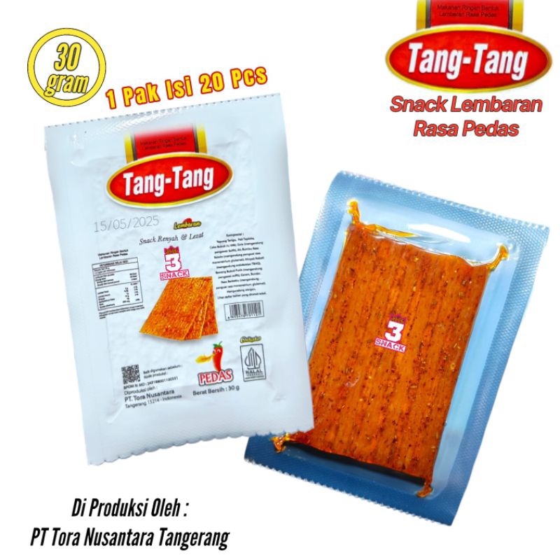 

Tang-Tang Snack Lembaran Rasa Pedas Halal 1 Pak Isi 20 Pcs