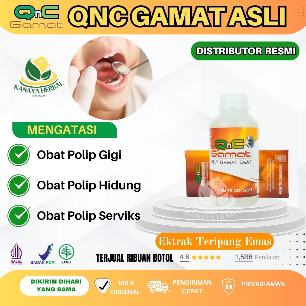 Obat Polip Gigi / Obat Polip Hidung / Obat Polip Serviks 100% ALAMI - QNC JELLY GAMAT