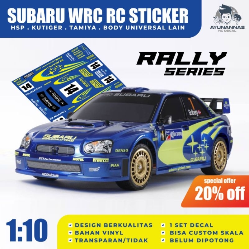 RC Decal Subaru WRC stripe Rally Series