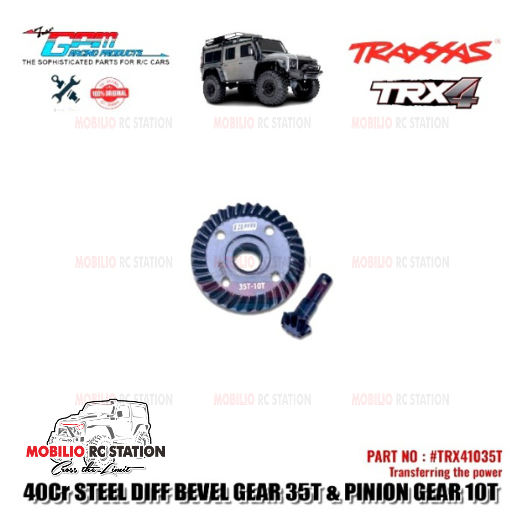 GPM Part #TRX41233T #TRX41035T Steel Differential Bevel Gear 33T / 35T & Pinion Gear 12T / 10T for R