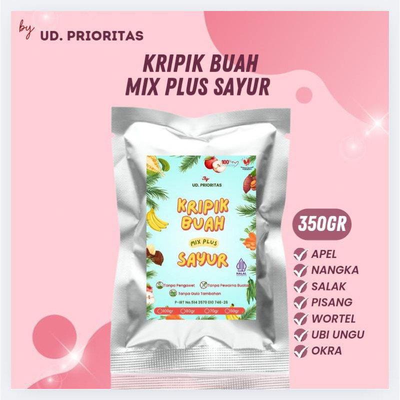 

Kripk Buah Mix Plus Sayur 350GR murah meriah