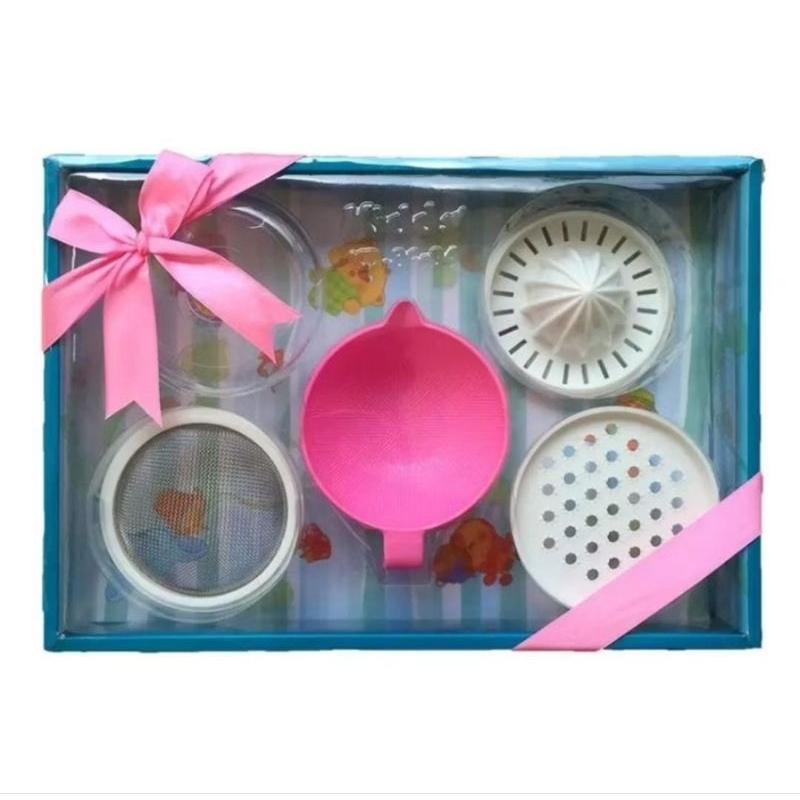 Feeding Set Mpasi Kiddy/Perasaan Jeruk/Penghalus Makanan Bayi/Food Maker/Paket Kado/Kado Bayi
