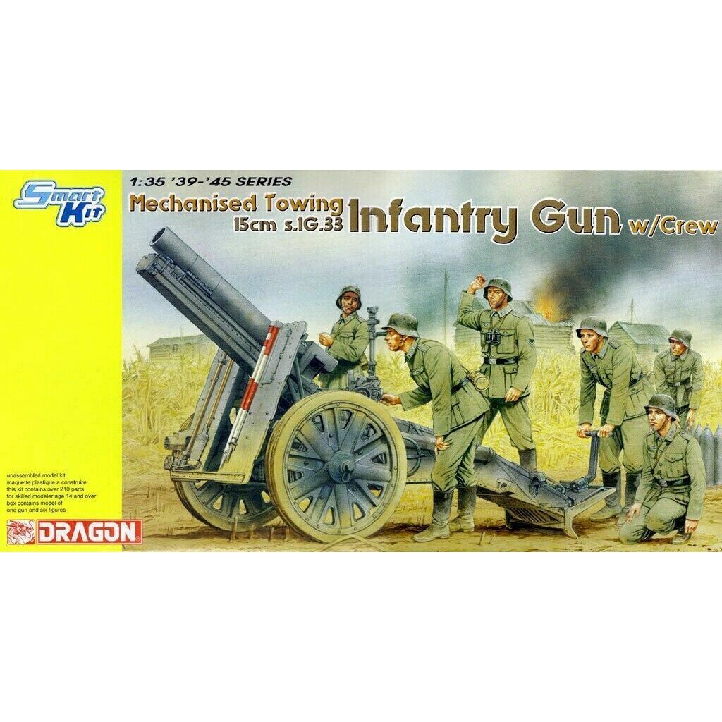 Figure Mechanised Towing 15cm s.IG.33 Infantry Gun with Crew Skala 1:35 Dragon