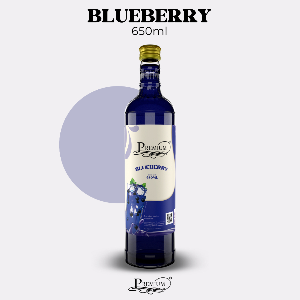 

Premium Syrup - Blueberry 650ml (Minuman Sirup untuk HORECA)