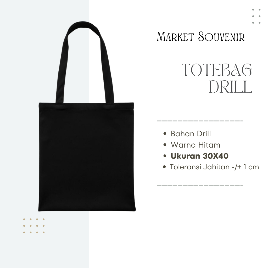 TOTEBAG POLOS DRILL/TAS BAHU/TOTE BAG DRILL POLOS
