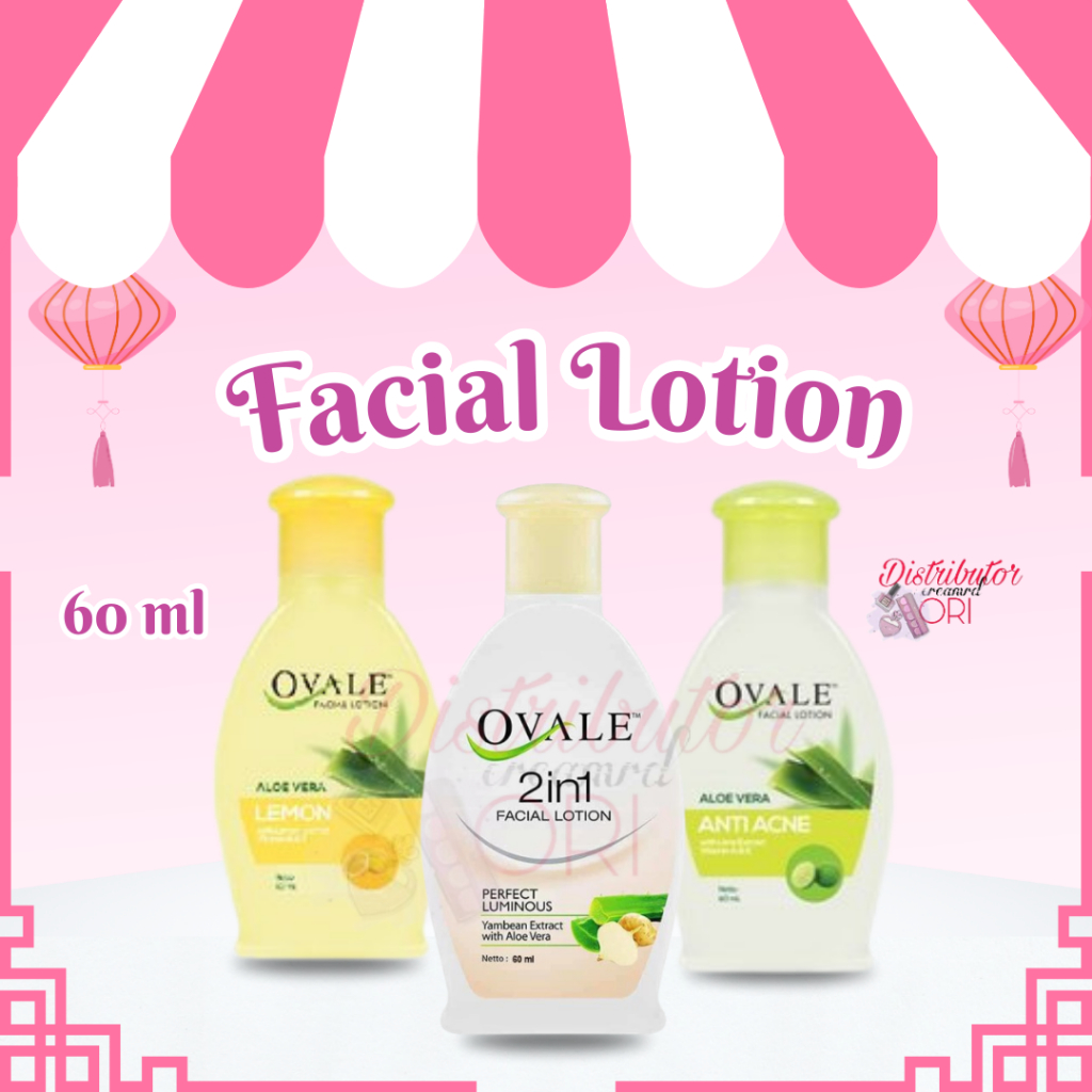 OVALE Facial Lotion Pembersih Wajah Sekali Usap Botol 60ml
