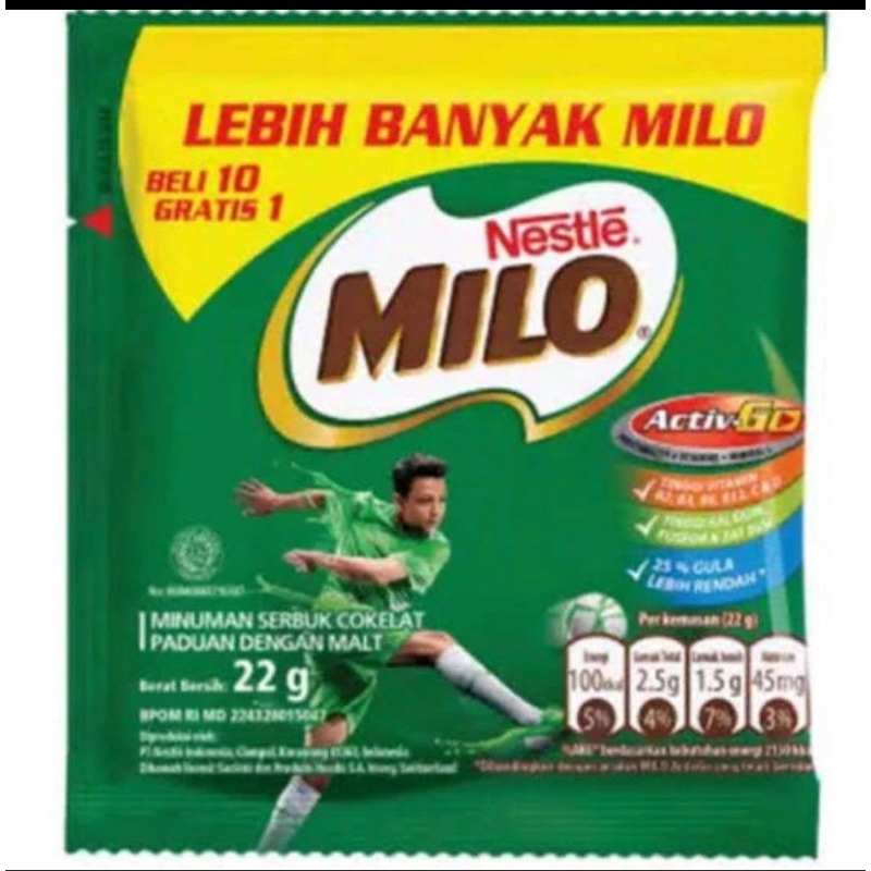 

Milo Actic-Go sachet 22g minuman susu coklat instan (ecer 1pcs)