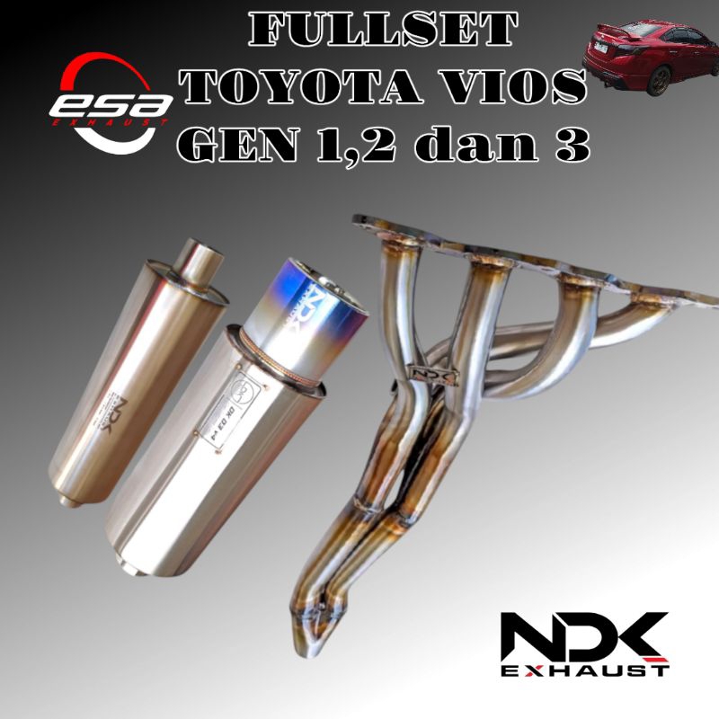 KNALPOT MOBIL FULLSYSTEM NDK EXHAUST TOYOTA VIOS GEN 1 GEN 2 GEN 3 KNALPOT FULLSISTEM VIOS