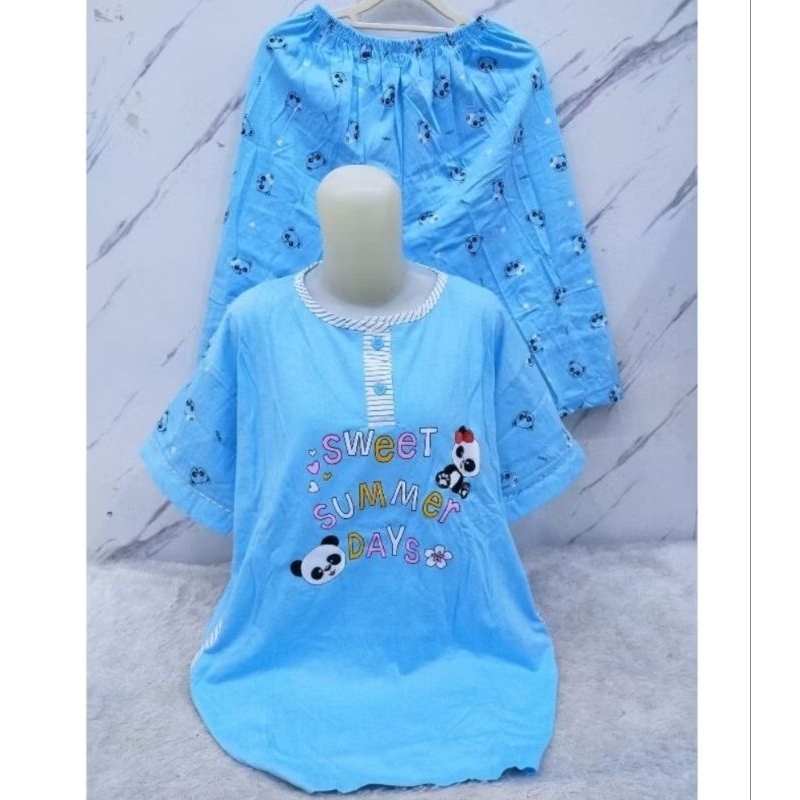 stelan baju tidur kulot tessa 3/4 jumbo tessa LD 116 cm // stelan baju tidur